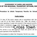 temporary permits for school college buses in jammu and kas