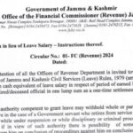 Cash in Lieu of Leave Salary Important Instructions